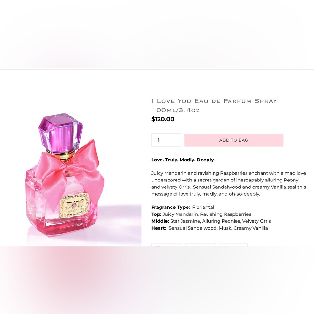 LAST ONE- - Beautiful Jean Marc Paris  I love you perfume - Picture 3 of 3